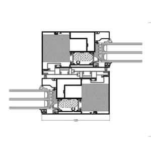 Aliplast Ultraglide - Sezione profilo anta-anta