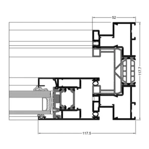 Aliplast Visoglide - Sezione profilo porta