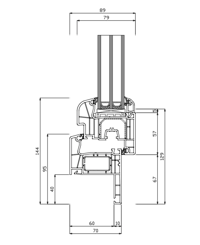 ALUPLAST 4000 Round Line con telaio a ZETA – Aletta da 40 mm - Vetro bicamera con 3 vetri - Disponibile anche nella versione con profilo squadrato
