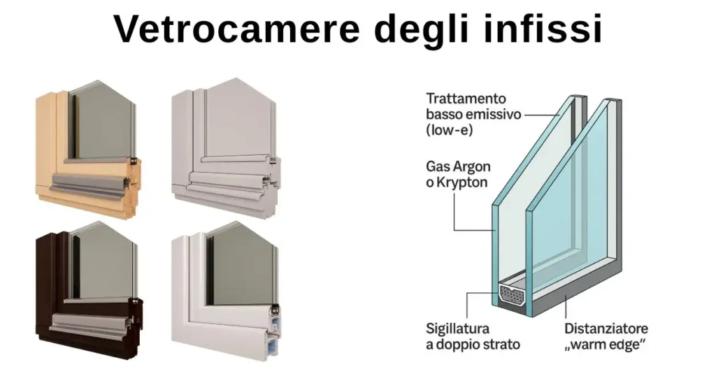 Le vetrocamere degli infissi