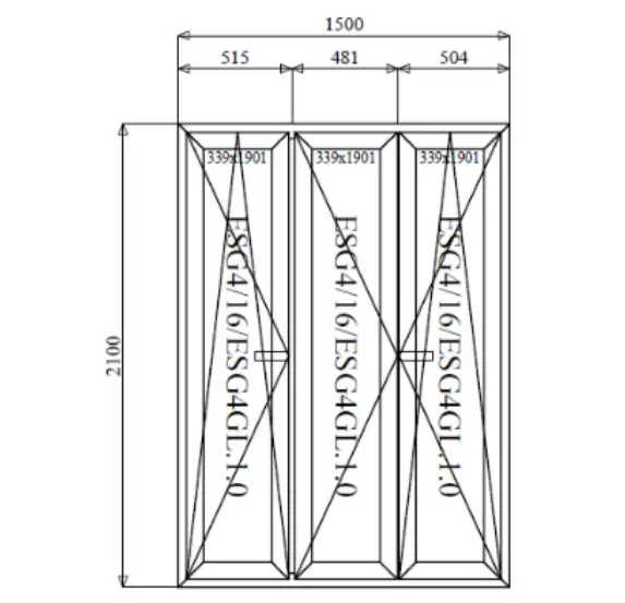Portafinestra in PVC bianca 1500 x 2100 mm