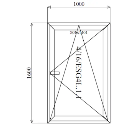 Finestra in PVC bianca 1000 x 1600 mm