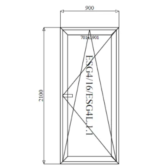 Portoncino in PVC bianco 900 x 2100 mm