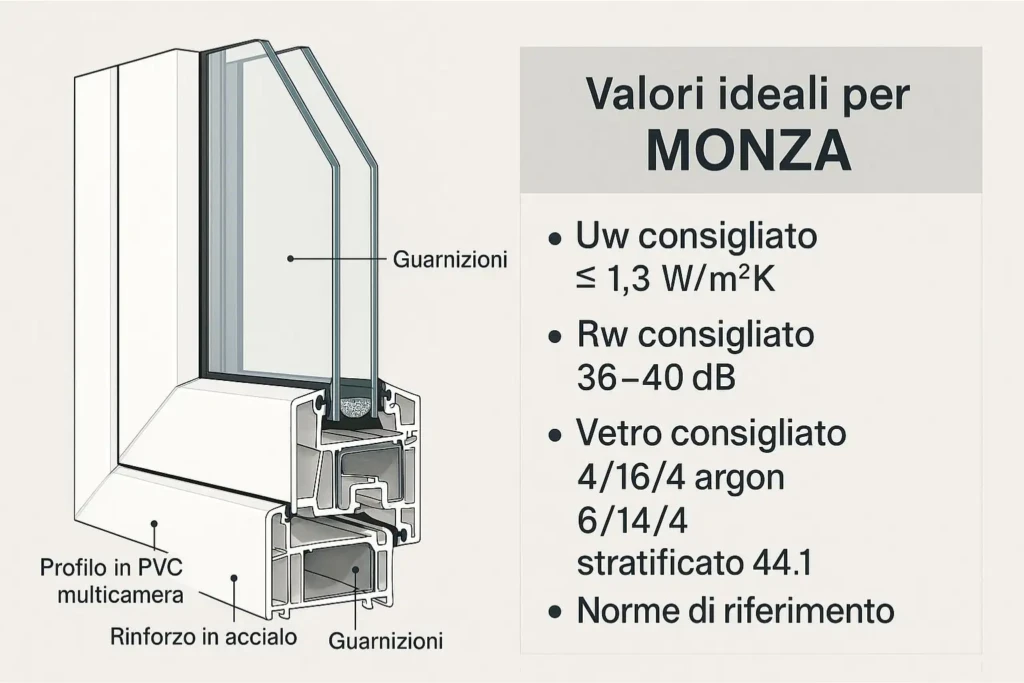 Ottimali parametri degli infissi per Monza