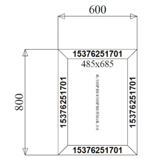 Fisso in PVC bianco 600 x 800 mm, sistema Rehau Synego MD