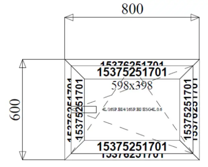 Finestra in PVC bianca 800 x 600 mm, sistema Rehau Synego MD